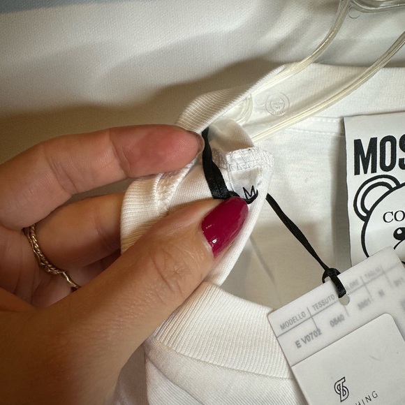 NWT Moschino Couture tee short sleeve white bear summer designer new club wear - Picture 2 of 7